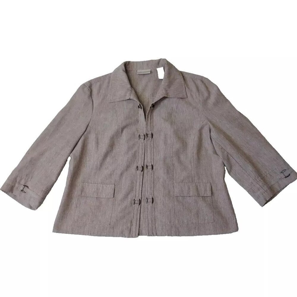 Draper's & Damon's Blazer Jacket Women’s PXL Open Front Tan Beige Office Wear